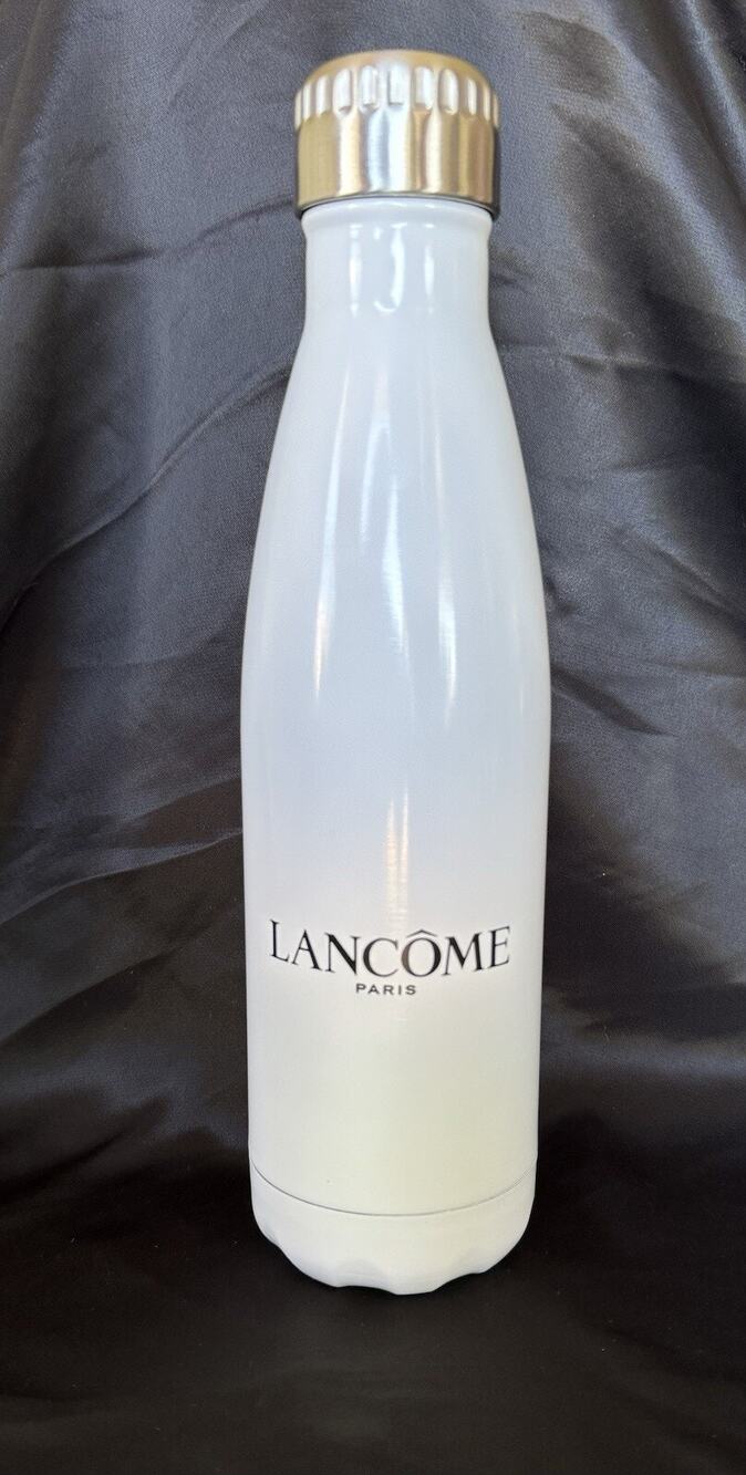 New In Bag Lancôme White Metal Thermal Water Bottle With Lid
